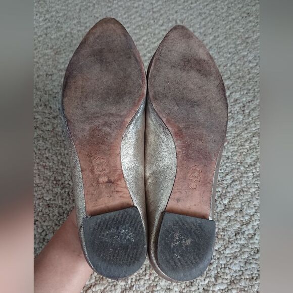 Tory Burch Metallic Leather Crystal Embellishments Ballet Flats size 9M - Picture 9 of 12